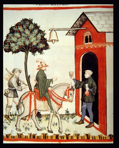 Nova 2644 fol.87v Das Glas Rotwein, aus Tacuinum Sanitatis Codex Vindobonensis von Italian School